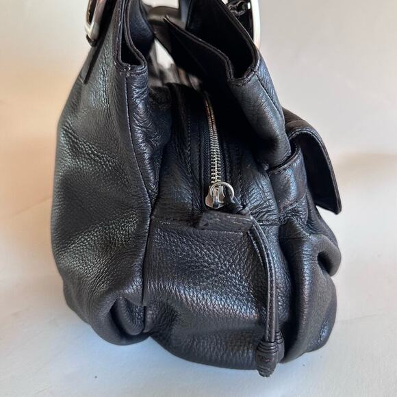 Cole Haan Black Leather Shoulder HOBO Purse Fine Pebbled Leather - Picture 6 of 15